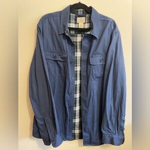 L.L.BEAN- Men's Flannel-Lined Hurricane Shirt size large